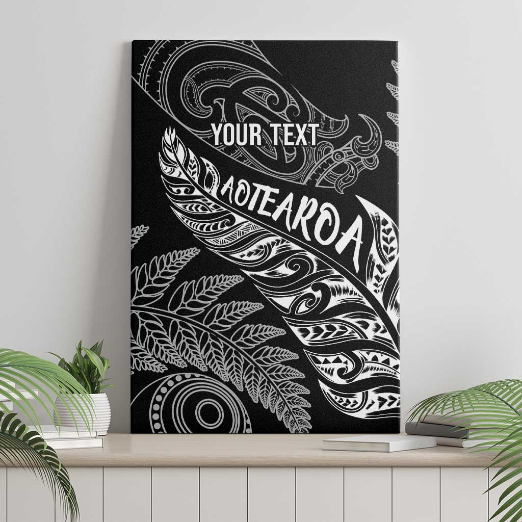 Aotearoa Personalized Lawn Bowls Maori Canvas Wall Art New Zealand Black Tribal Silver Fern - Aussie Hoodie