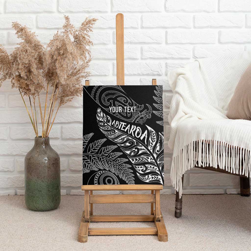 Aotearoa Personalized Lawn Bowls Maori Canvas Wall Art New Zealand Black Tribal Silver Fern - Aussie Hoodie