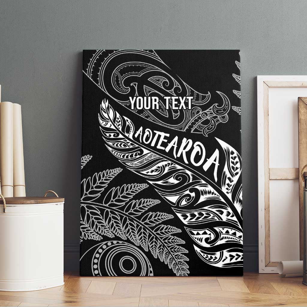 Aotearoa Personalized Lawn Bowls Maori Canvas Wall Art New Zealand Black Tribal Silver Fern - Aussie Hoodie
