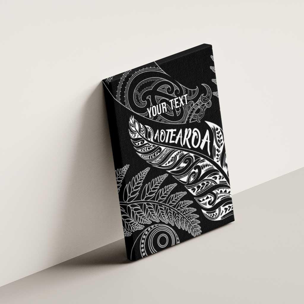 Aotearoa Personalized Lawn Bowls Maori Canvas Wall Art New Zealand Black Tribal Silver Fern - Aussie Hoodie