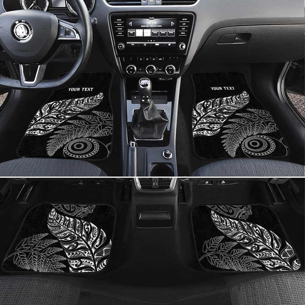 Aotearoa Personalized Lawn Bowls Maori Car Mats New Zealand Black Tribal Silver Fern - Aussie Hoodie
