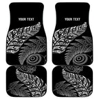 Aotearoa Personalized Lawn Bowls Maori Car Mats New Zealand Black Tribal Silver Fern - Aussie Hoodie