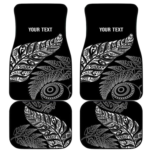 Aotearoa Personalized Lawn Bowls Maori Car Mats New Zealand Black Tribal Silver Fern - Aussie Hoodie