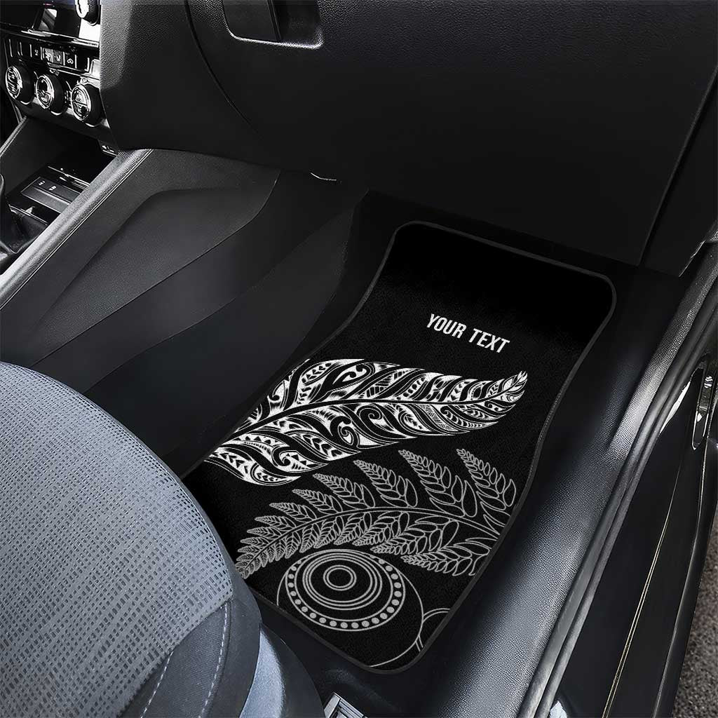 Aotearoa Personalized Lawn Bowls Maori Car Mats New Zealand Black Tribal Silver Fern - Aussie Hoodie