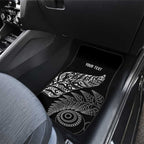 Aotearoa Personalized Lawn Bowls Maori Car Mats New Zealand Black Tribal Silver Fern - Aussie Hoodie