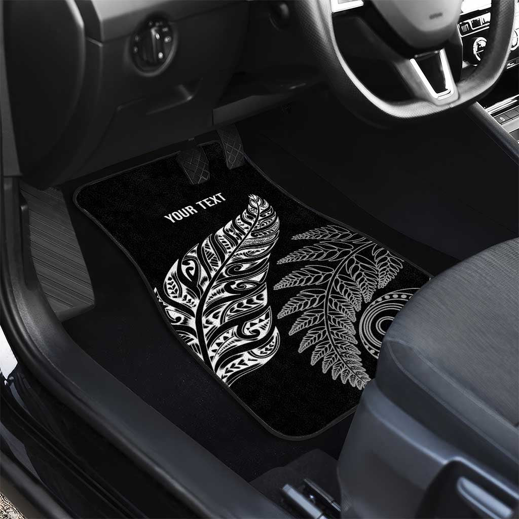 Aotearoa Personalized Lawn Bowls Maori Car Mats New Zealand Black Tribal Silver Fern - Aussie Hoodie