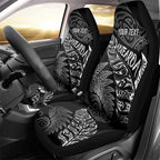 Aotearoa Personalized Lawn Bowls Maori Car Seat Cover New Zealand Black Tribal Silver Fern - Aussie Hoodie