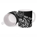 Aotearoa Personalized Lawn Bowls Maori Ceramic Mug New Zealand Black Tribal Silver Fern - Aussie Hoodie