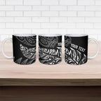 Aotearoa Personalized Lawn Bowls Maori Ceramic Mug New Zealand Black Tribal Silver Fern - Aussie Hoodie