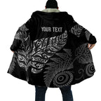 Aotearoa Personalized Lawn Bowls Maori Cloak New Zealand Black Tribal Silver Fern - Aussie Hoodie
