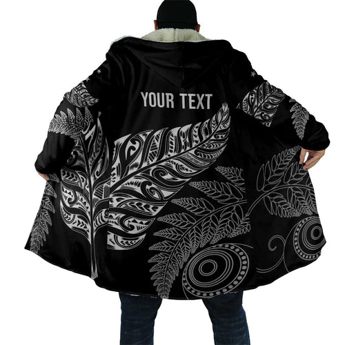 Aotearoa Personalized Lawn Bowls Maori Cloak New Zealand Black Tribal Silver Fern - Aussie Hoodie