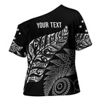 Aotearoa Personalized Lawn Bowls Maori Cross Shoulder Shirt New Zealand Black Tribal Silver Fern - Aussie Hoodie