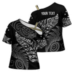 Aotearoa Personalized Lawn Bowls Maori Cross Shoulder Shirt New Zealand Black Tribal Silver Fern - Aussie Hoodie