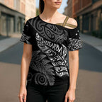 Aotearoa Personalized Lawn Bowls Maori Cross Shoulder Shirt New Zealand Black Tribal Silver Fern - Aussie Hoodie