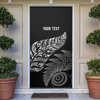 Aotearoa Personalized Lawn Bowls Maori Door Cover New Zealand Black Tribal Silver Fern - Aussie Hoodie
