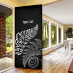 Aotearoa Personalized Lawn Bowls Maori Door Cover New Zealand Black Tribal Silver Fern - Aussie Hoodie