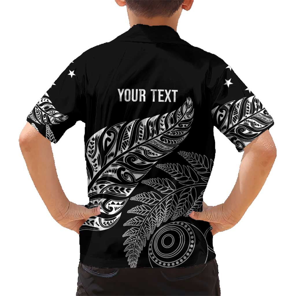 Aotearoa Personalized Lawn Bowls Maori Family Matching Mermaid Dress and Hawaiian Shirt New Zealand Black Tribal Silver Fern - Aussie Hoodie