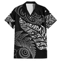 Aotearoa Personalized Lawn Bowls Maori Family Matching Off The Shoulder Long Sleeve Dress and Hawaiian Shirt New Zealand Black Tribal Silver Fern - Aussie Hoodie