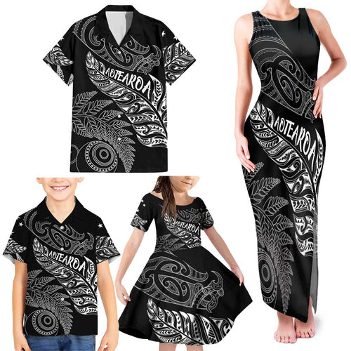 Aotearoa Personalized Lawn Bowls Maori Family Matching Tank Maxi Dress and Hawaiian Shirt New Zealand Black Tribal Silver Fern - Aussie Hoodie