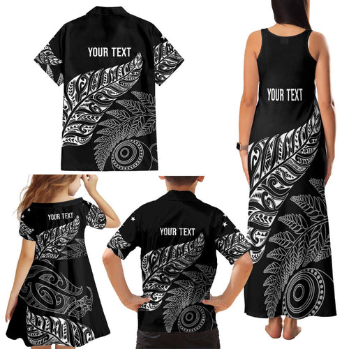 Aotearoa Personalized Lawn Bowls Maori Family Matching Tank Maxi Dress and Hawaiian Shirt New Zealand Black Tribal Silver Fern - Aussie Hoodie