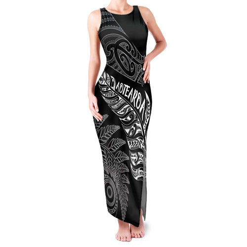 Aotearoa Personalized Lawn Bowls Maori Family Matching Tank Maxi Dress and Hawaiian Shirt New Zealand Black Tribal Silver Fern - Aussie Hoodie