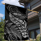 Aotearoa Personalized Lawn Bowls Maori Garden Flag New Zealand Black Tribal Silver Fern - Aussie Hoodie