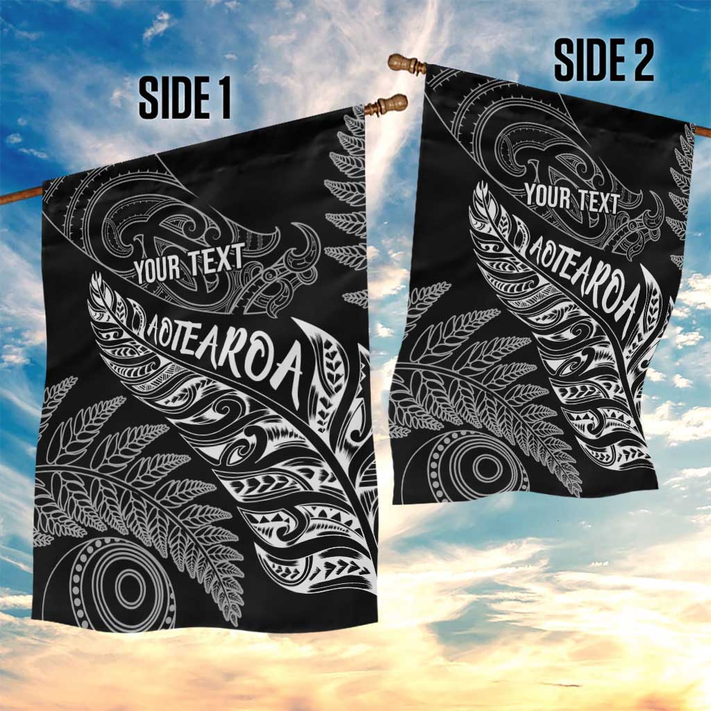 Aotearoa Personalized Lawn Bowls Maori Garden Flag New Zealand Black Tribal Silver Fern - Aussie Hoodie