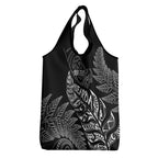 Aotearoa Personalized Lawn Bowls Maori Grocery Bag New Zealand Black Tribal Silver Fern - Aussie Hoodie