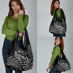 Aotearoa Personalized Lawn Bowls Maori Grocery Bag New Zealand Black Tribal Silver Fern - Aussie Hoodie