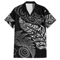 Aotearoa Personalized Lawn Bowls Maori Hawaiian Shirt New Zealand Black Tribal Silver Fern - Aussie Hoodie