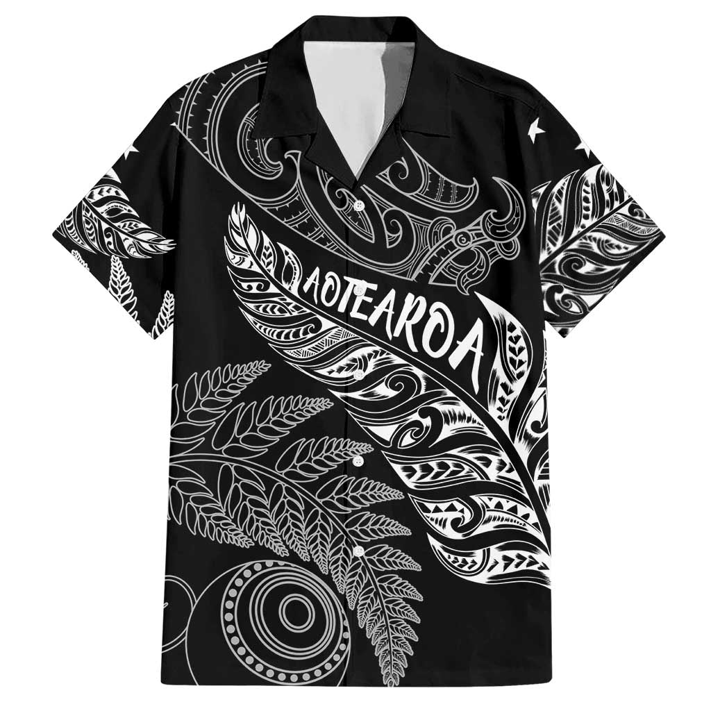 Aotearoa Personalized Lawn Bowls Maori Hawaiian Shirt New Zealand Black Tribal Silver Fern - Aussie Hoodie
