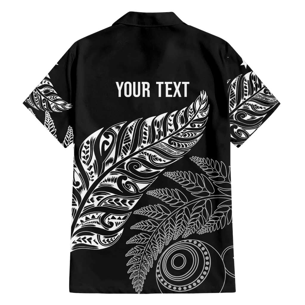 Aotearoa Personalized Lawn Bowls Maori Hawaiian Shirt New Zealand Black Tribal Silver Fern - Aussie Hoodie