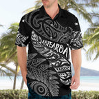 Aotearoa Personalized Lawn Bowls Maori Hawaiian Shirt New Zealand Black Tribal Silver Fern - Aussie Hoodie