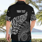 Aotearoa Personalized Lawn Bowls Maori Hawaiian Shirt New Zealand Black Tribal Silver Fern - Aussie Hoodie