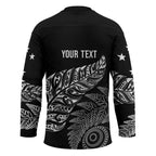 Aotearoa Personalized Lawn Bowls Maori Hockey Jersey New Zealand Black Tribal Silver Fern - Aussie Hoodie