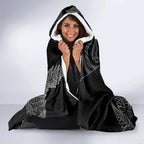 Aotearoa Personalized Lawn Bowls Maori Hooded Blanket New Zealand Black Tribal Silver Fern - Aussie Hoodie