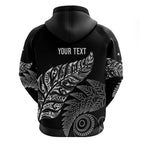 Aotearoa Personalized Lawn Bowls Maori Hoodie New Zealand Black Tribal Silver Fern - Aussie Hoodie