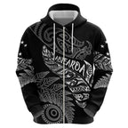 Aotearoa Personalized Lawn Bowls Maori Hoodie New Zealand Black Tribal Silver Fern - Aussie Hoodie