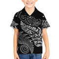 Aotearoa Personalized Lawn Bowls Maori Kid Hawaiian Shirt New Zealand Black Tribal Silver Fern - Aussie Hoodie