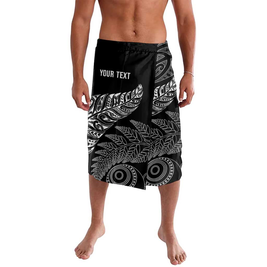 Aotearoa Personalized Lawn Bowls Maori Lavalava New Zealand Black Tribal Silver Fern - Aussie Hoodie