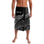 Aotearoa Personalized Lawn Bowls Maori Lavalava New Zealand Black Tribal Silver Fern - Aussie Hoodie
