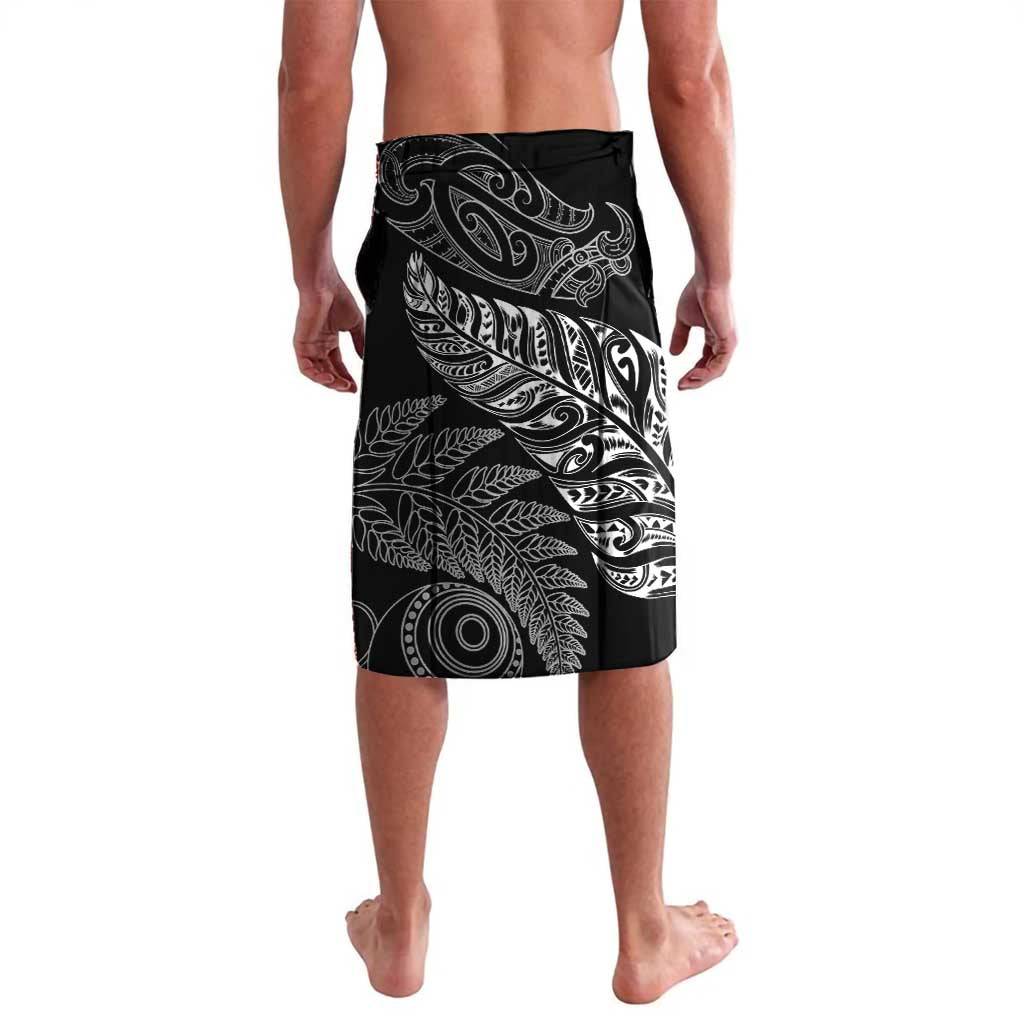 Aotearoa Personalized Lawn Bowls Maori Lavalava New Zealand Black Tribal Silver Fern - Aussie Hoodie