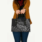 Aotearoa Personalized Lawn Bowls Maori Leather Bag New Zealand Black Tribal Silver Fern - Aussie Hoodie