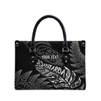 Aotearoa Personalized Lawn Bowls Maori Leather Bag New Zealand Black Tribal Silver Fern - Aussie Hoodie