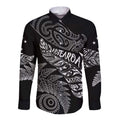 Aotearoa Personalized Lawn Bowls Maori Long Sleeve Button Shirt New Zealand Black Tribal Silver Fern - Aussie Hoodie