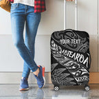 Aotearoa Personalized Lawn Bowls Maori Luggage Cover New Zealand Black Tribal Silver Fern - Aussie Hoodie