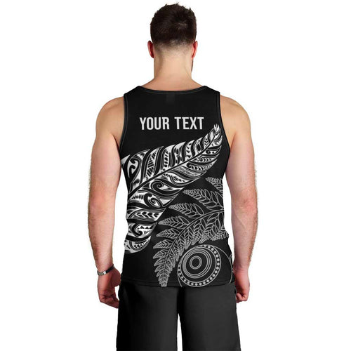 Aotearoa Personalized Lawn Bowls Maori Men Tank Top New Zealand Black Tribal Silver Fern - Aussie Hoodie