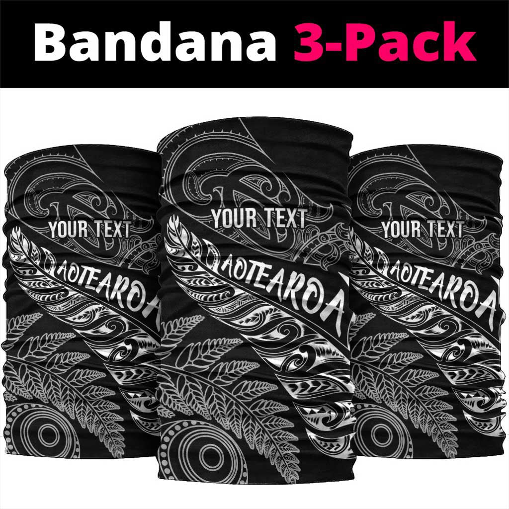 Aotearoa Personalized Lawn Bowls Maori Neck Gaiter New Zealand Black Tribal Silver Fern - Aussie Hoodie