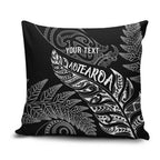 Aotearoa Personalized Lawn Bowls Maori Pillow Cover New Zealand Black Tribal Silver Fern - Aussie Hoodie