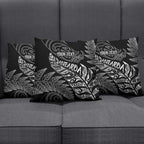 Aotearoa Personalized Lawn Bowls Maori Pillow Cover New Zealand Black Tribal Silver Fern - Aussie Hoodie